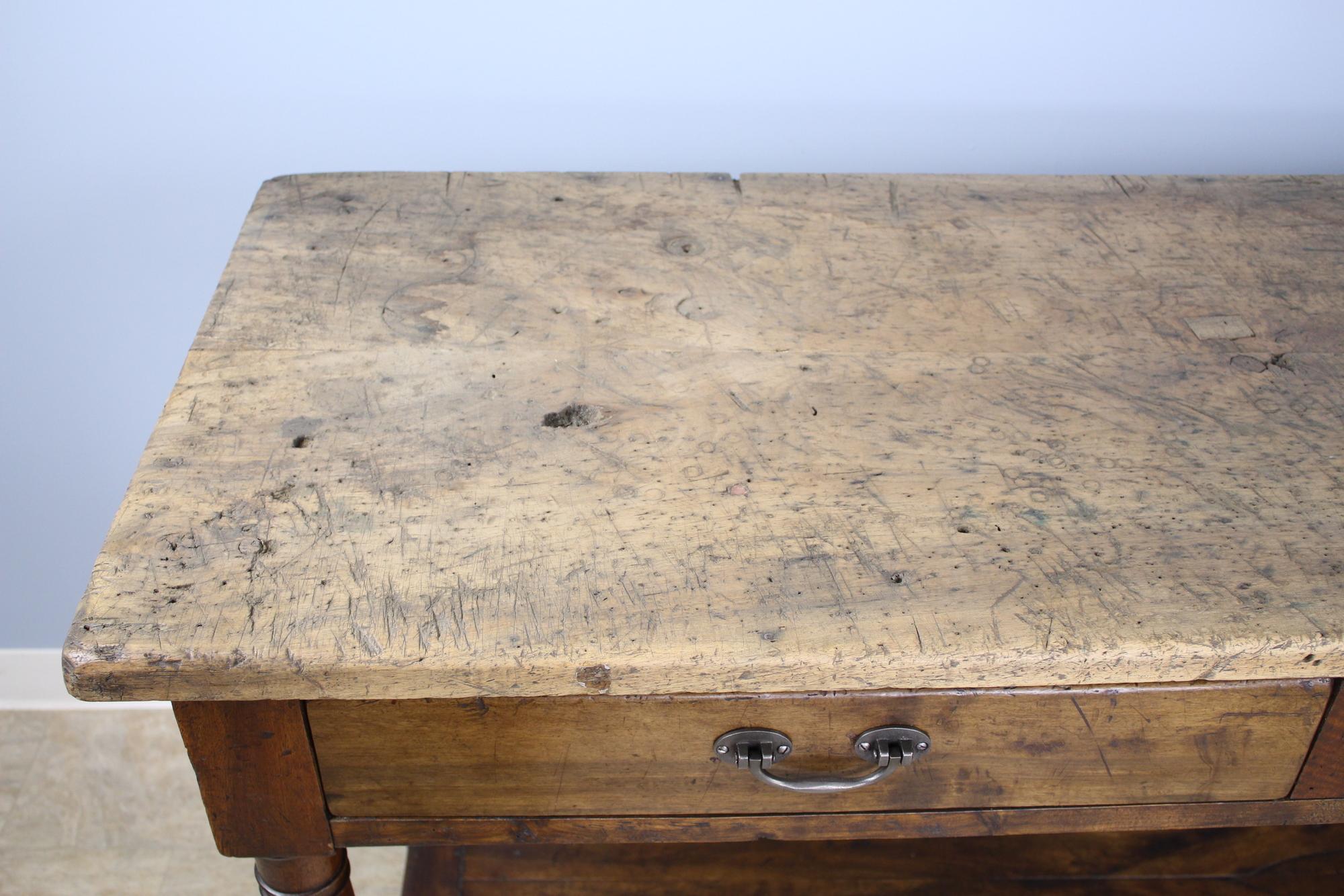 Long Antique Walnut Draper's Table 3