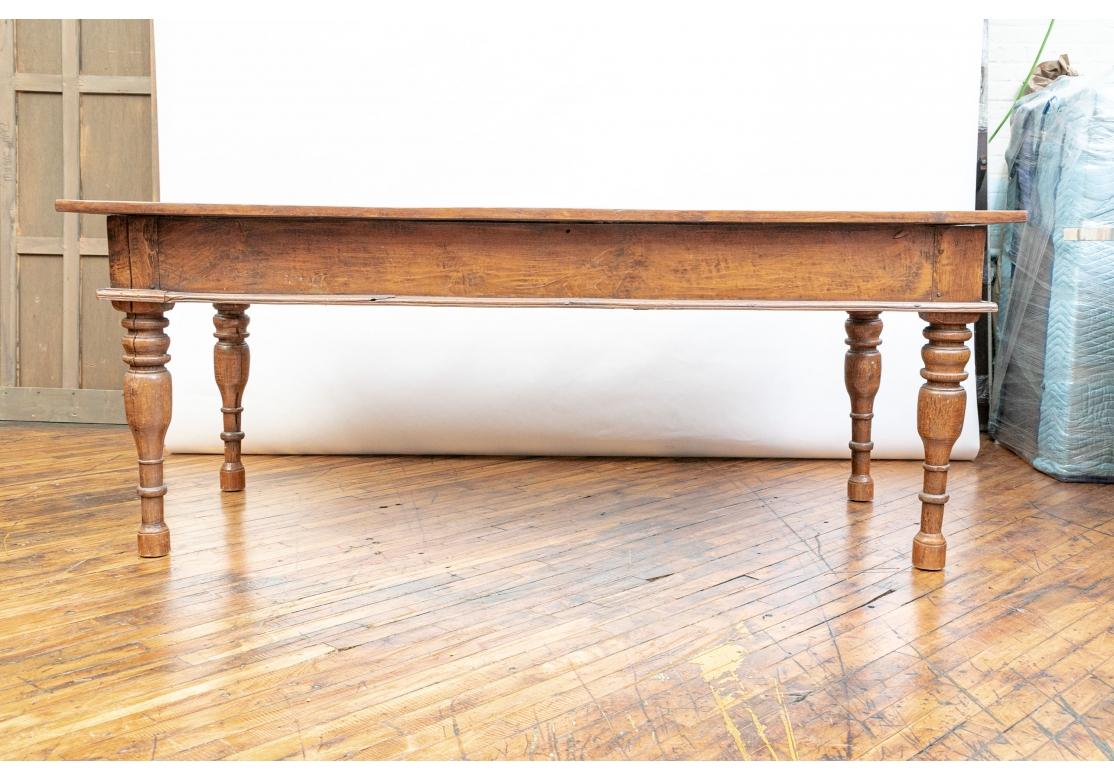 Long Antique Wood Farm Table For Sale 9