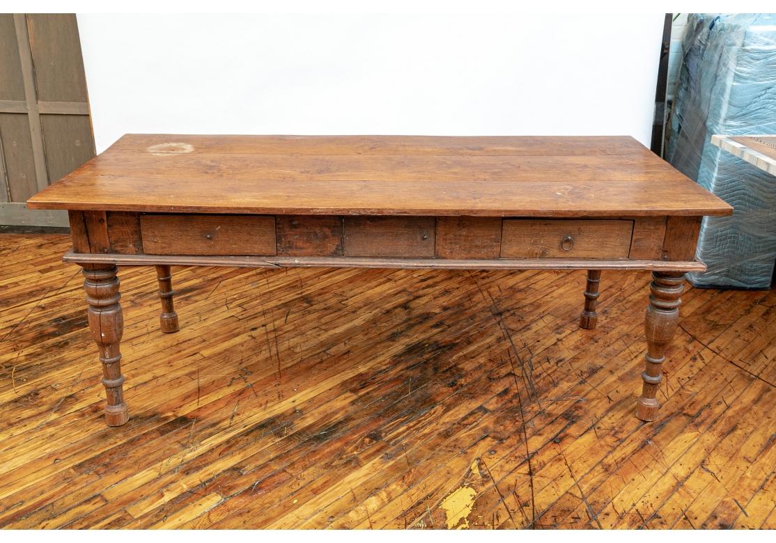 Long Antique Wood Farm Table For Sale 2