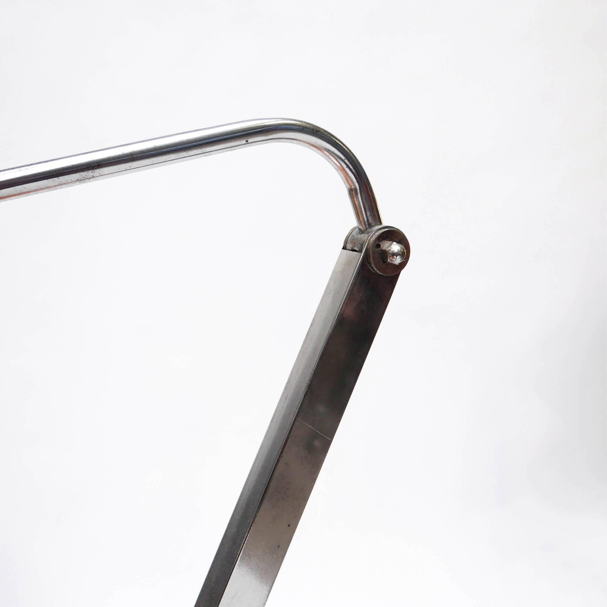 'Long Arm' Lamp, Polished Iron and Aluminium, circa 1950 In Good Condition In Saint Ouen, FR