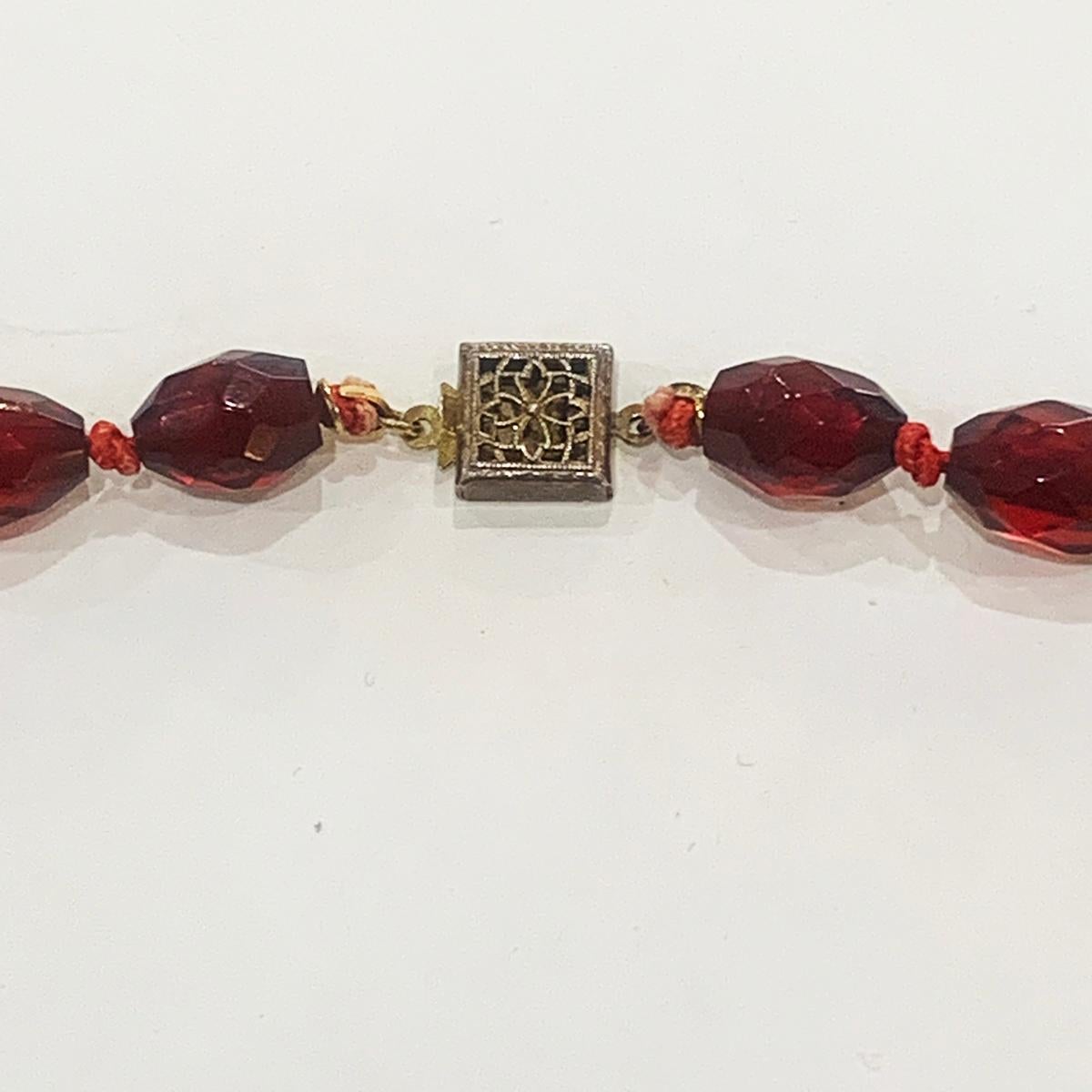 cherry amber bakelite necklace