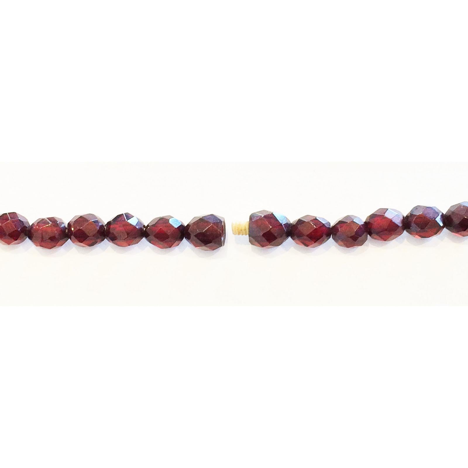 Women's Long Art Deco Cherry Amber faceted bead necklace