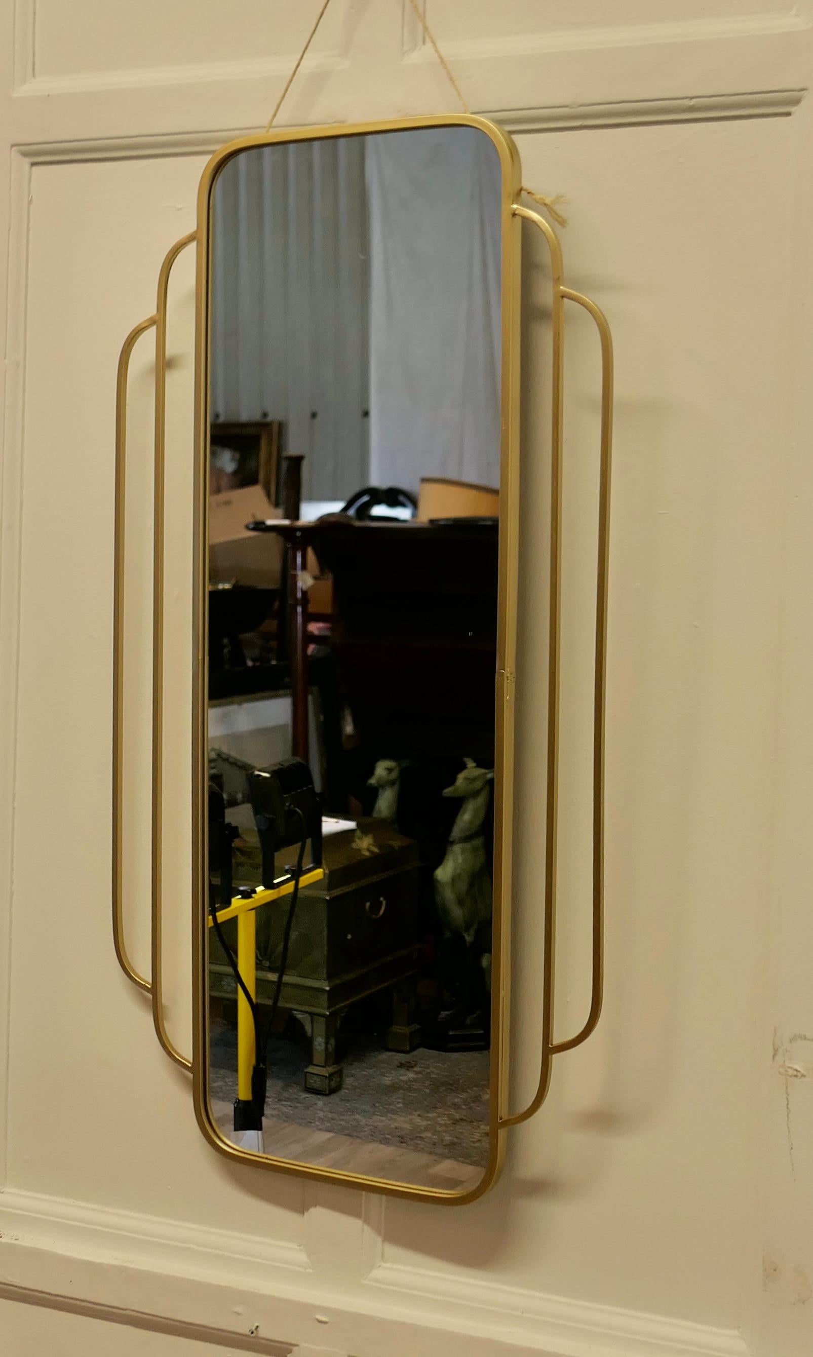 Fin du 20e siècle Miroir mural long de style Art déco en vente