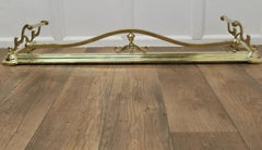 Long Art Nouveau Brass Fender  This is a Beautifully Designed Victorian Fender