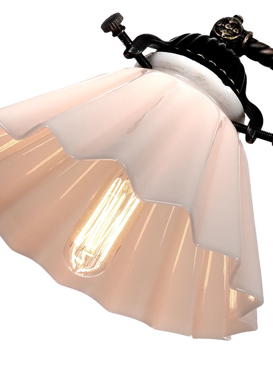 Long Articulating Gas Sconce - Pleated Shade In Good Condition In Peekskill, NY