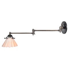 Long Articulating Gas Sconce - Pleated Shade