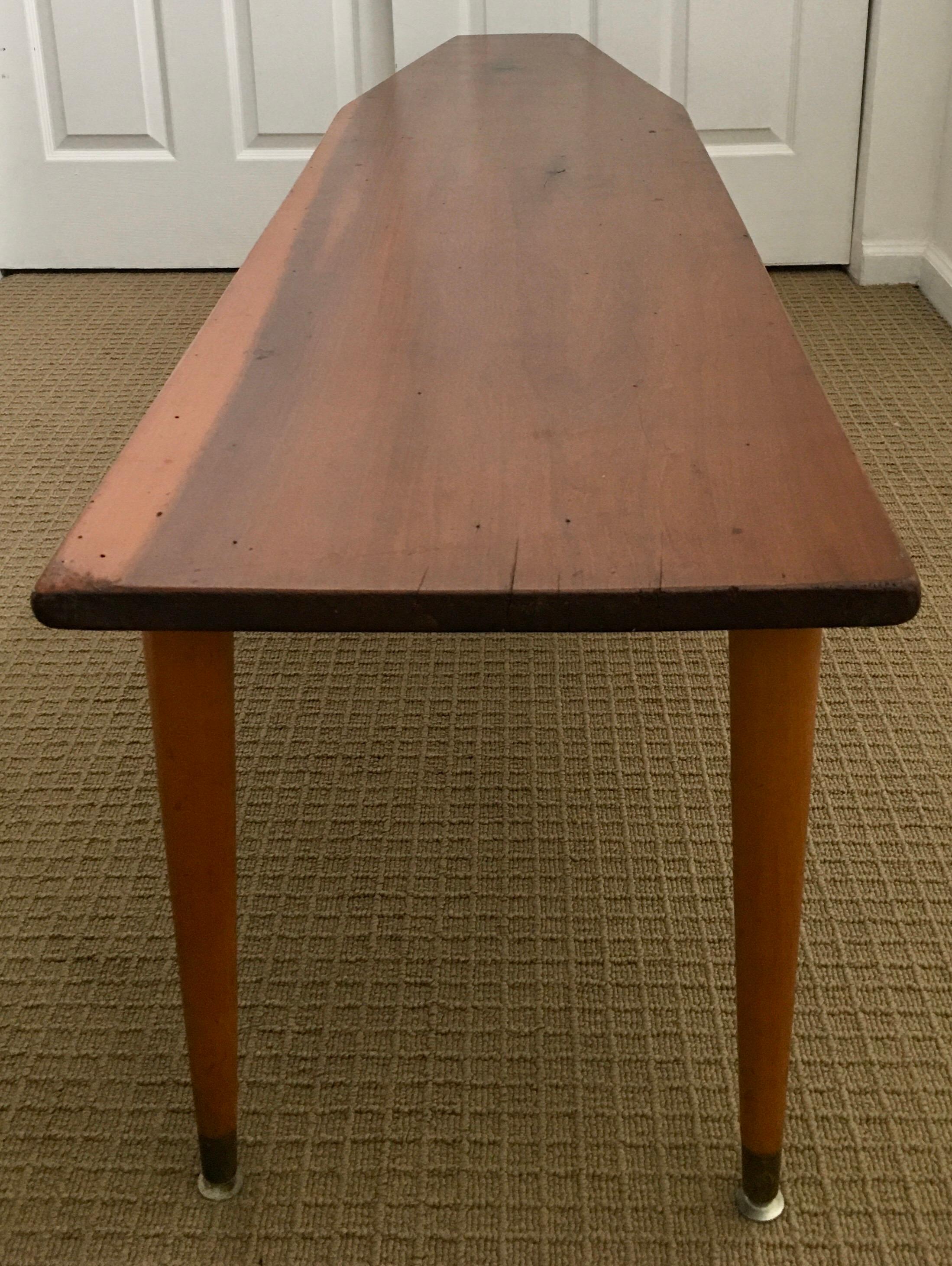 Mid-20th Century Long Asymmetrical Sculptural Danish Style Wood Coffee Table, Mid-Century Modern
