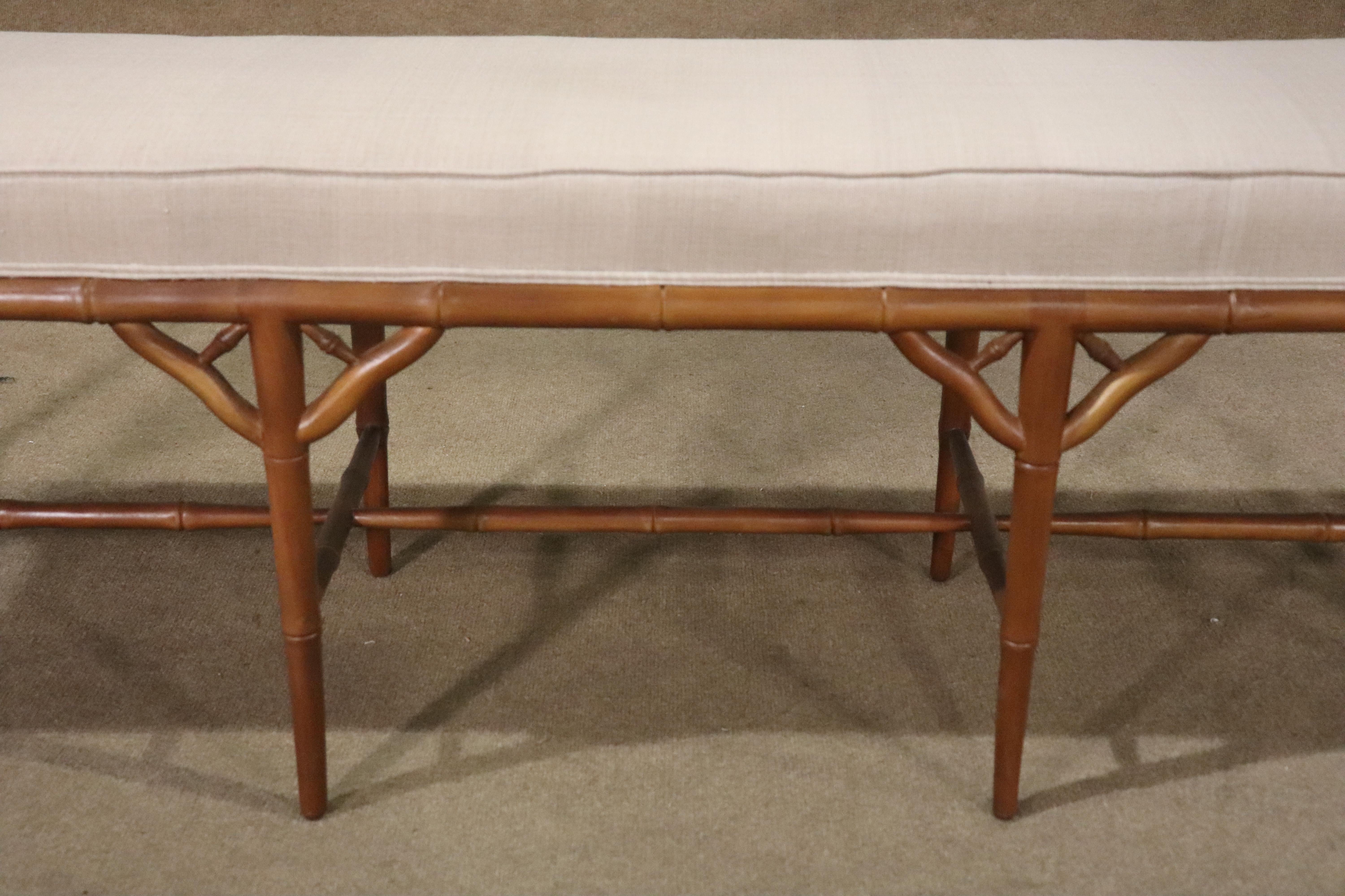 20th Century Long Bamboo Window Bench For Sale