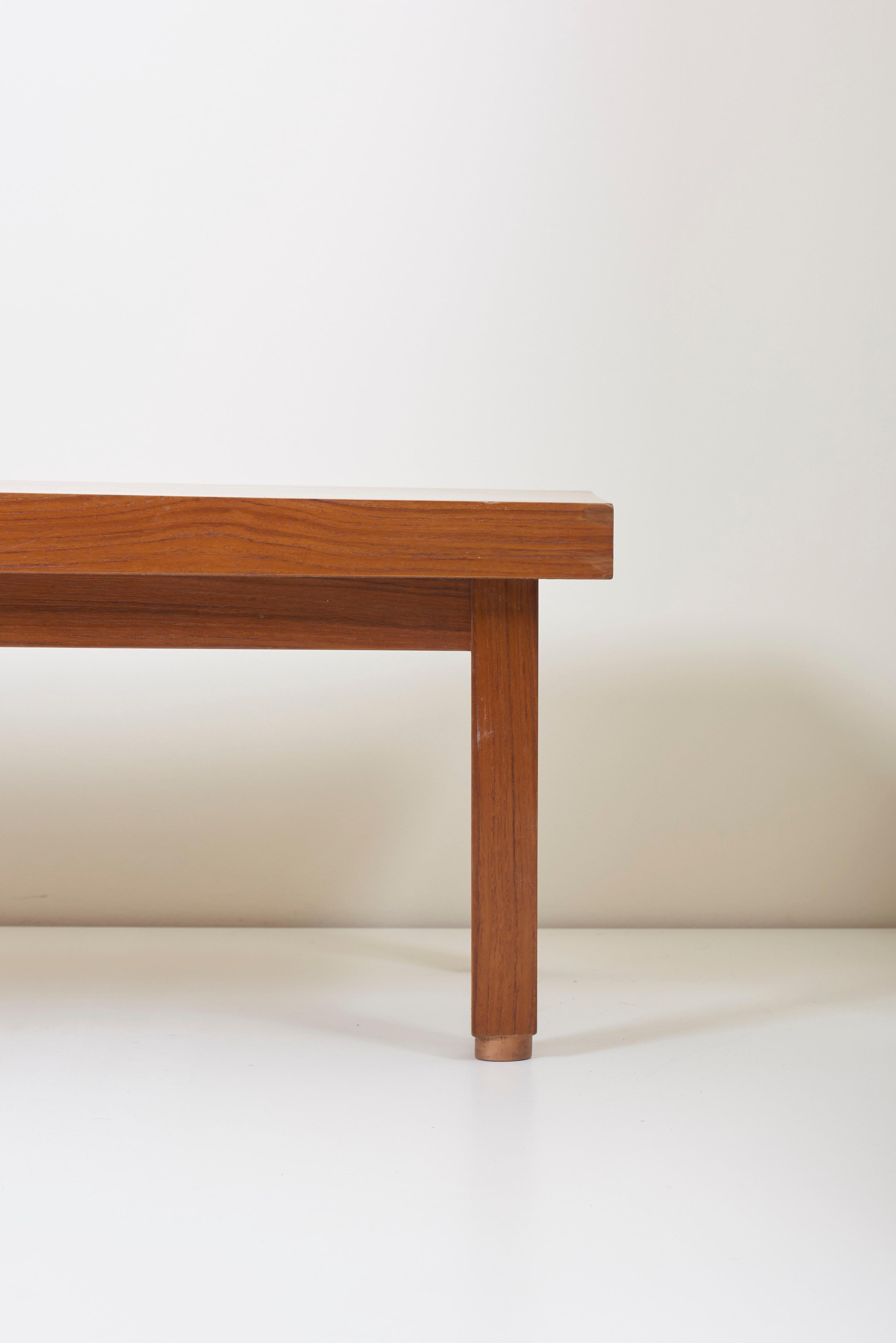 Banc long en teck, Danemark, années 1960 2