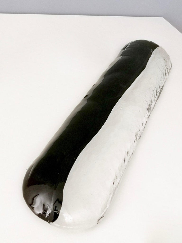 Italian Long Black and Clear Murano Glass Centrepiece by Aureliano Toso, Italy For Sale