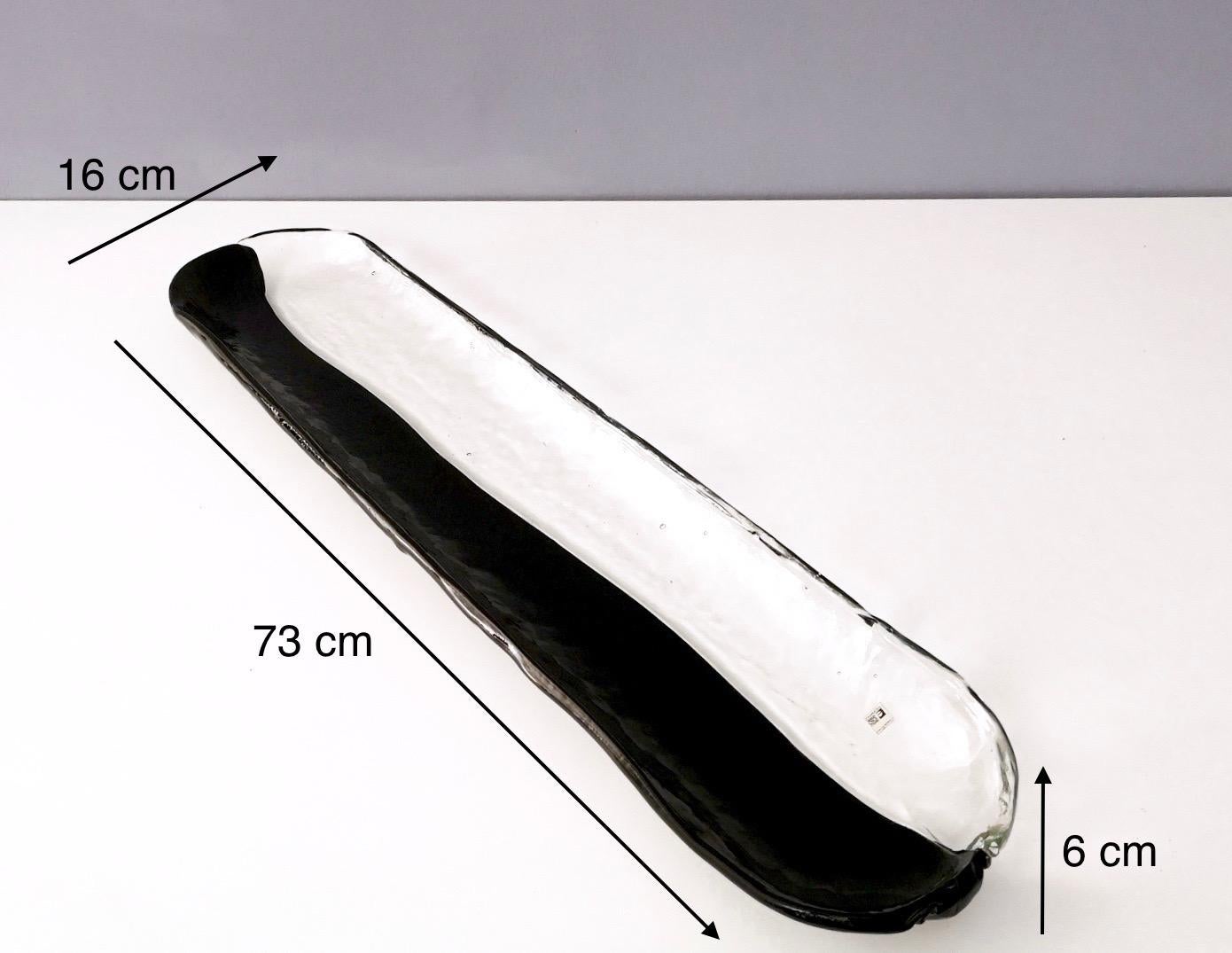 Langer Tafelaufsatz aus schwarzem und transparentem Murano-Glas von Aureliano Toso, mit Label  im Angebot 2
