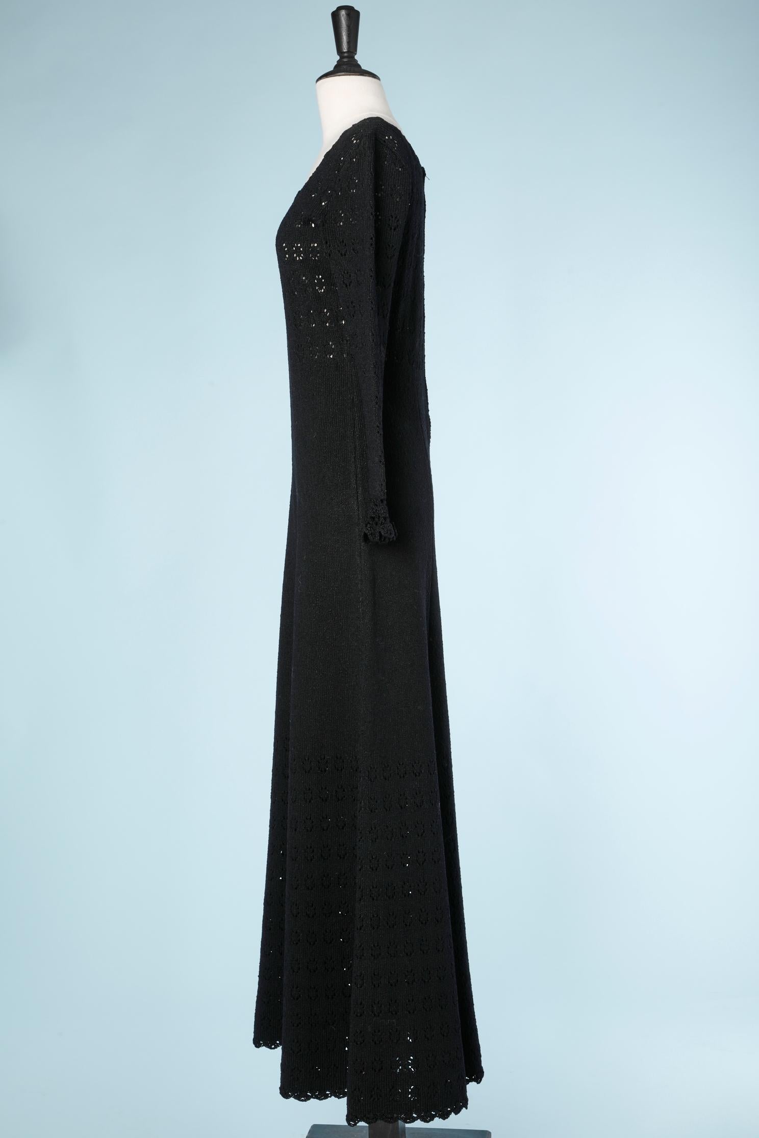 Langes schwarzes Baumwollgehäkeltes Kleid Miss Joann  im Zustand „Hervorragend“ in Saint-Ouen-Sur-Seine, FR