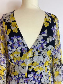 Long black dress with floral pattern Francesco Scognamiglio.