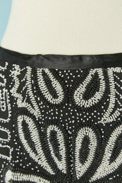 Long black evening skirt with white beaded work