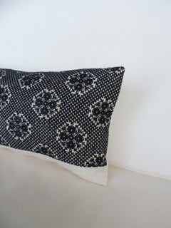Long Black Fez Antique Textile Bolster Decorative Pillow