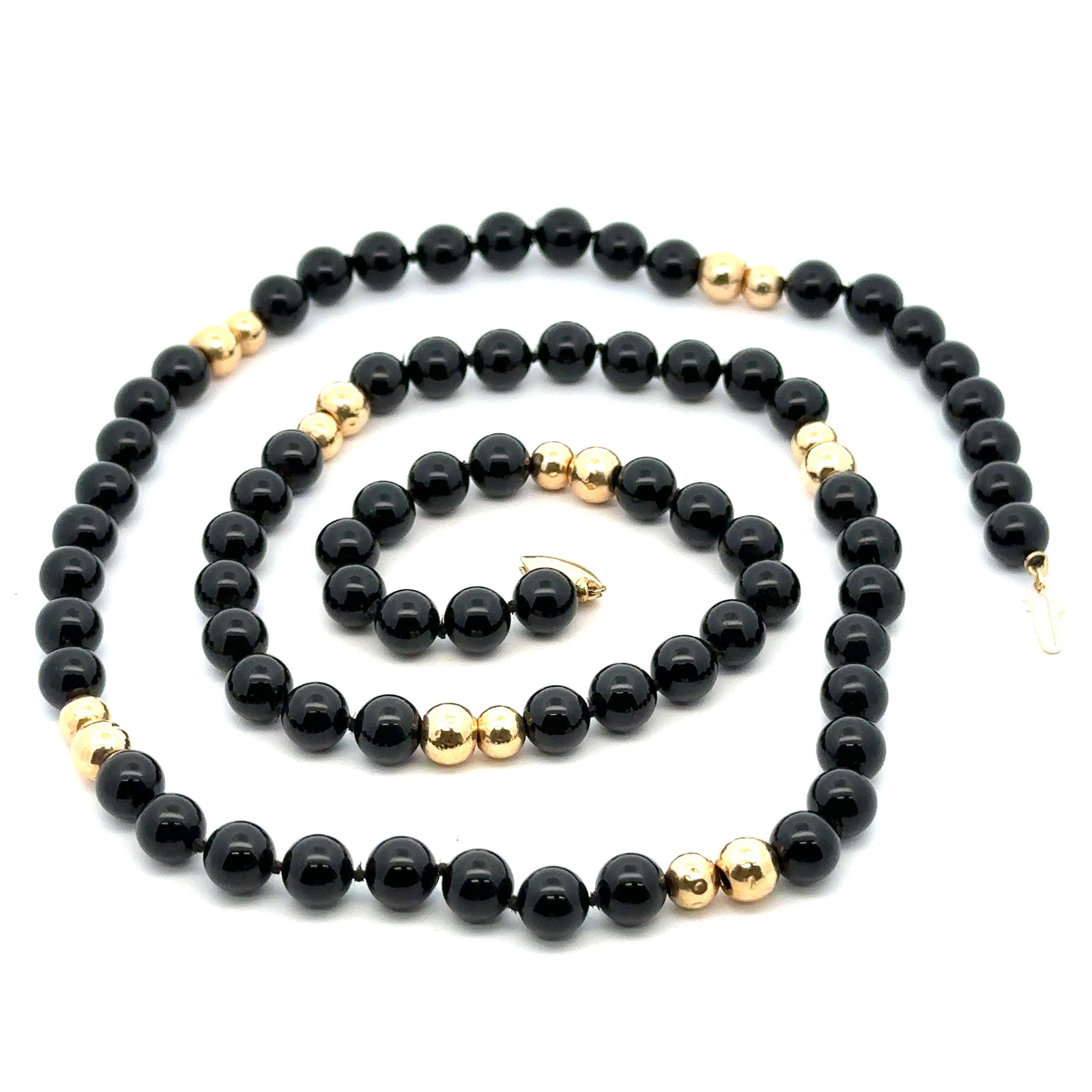 Long Black Onyx Strand 28