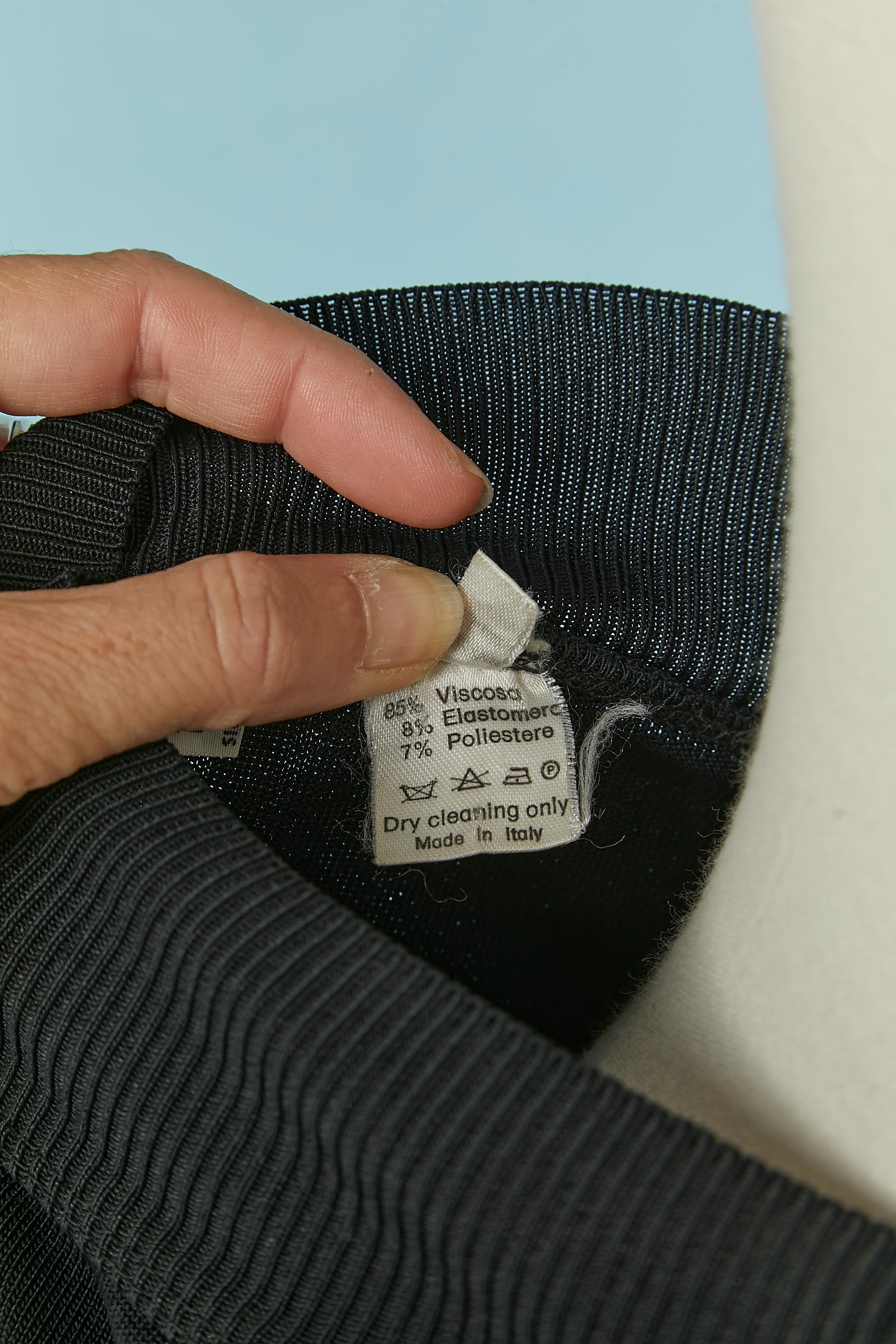 Falda larga de rayón negro con corte ALAIA en venta 2