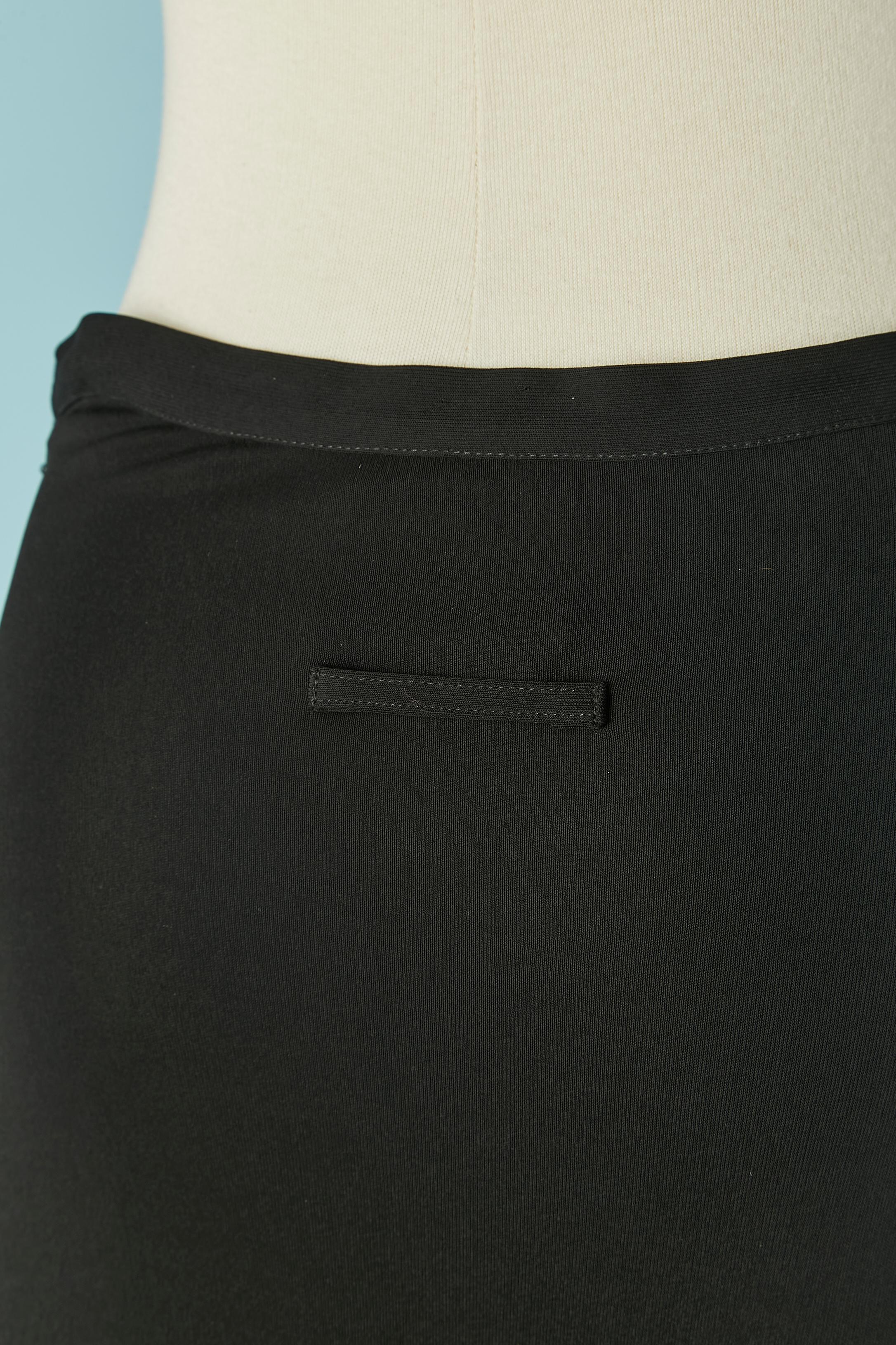 Women's Long black skirt with brown padded edge Jean-Paul Gaultier Classique For Sale