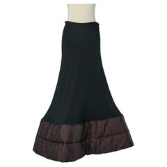 Long black skirt with brown padded edge Jean-Paul Gaultier Classique