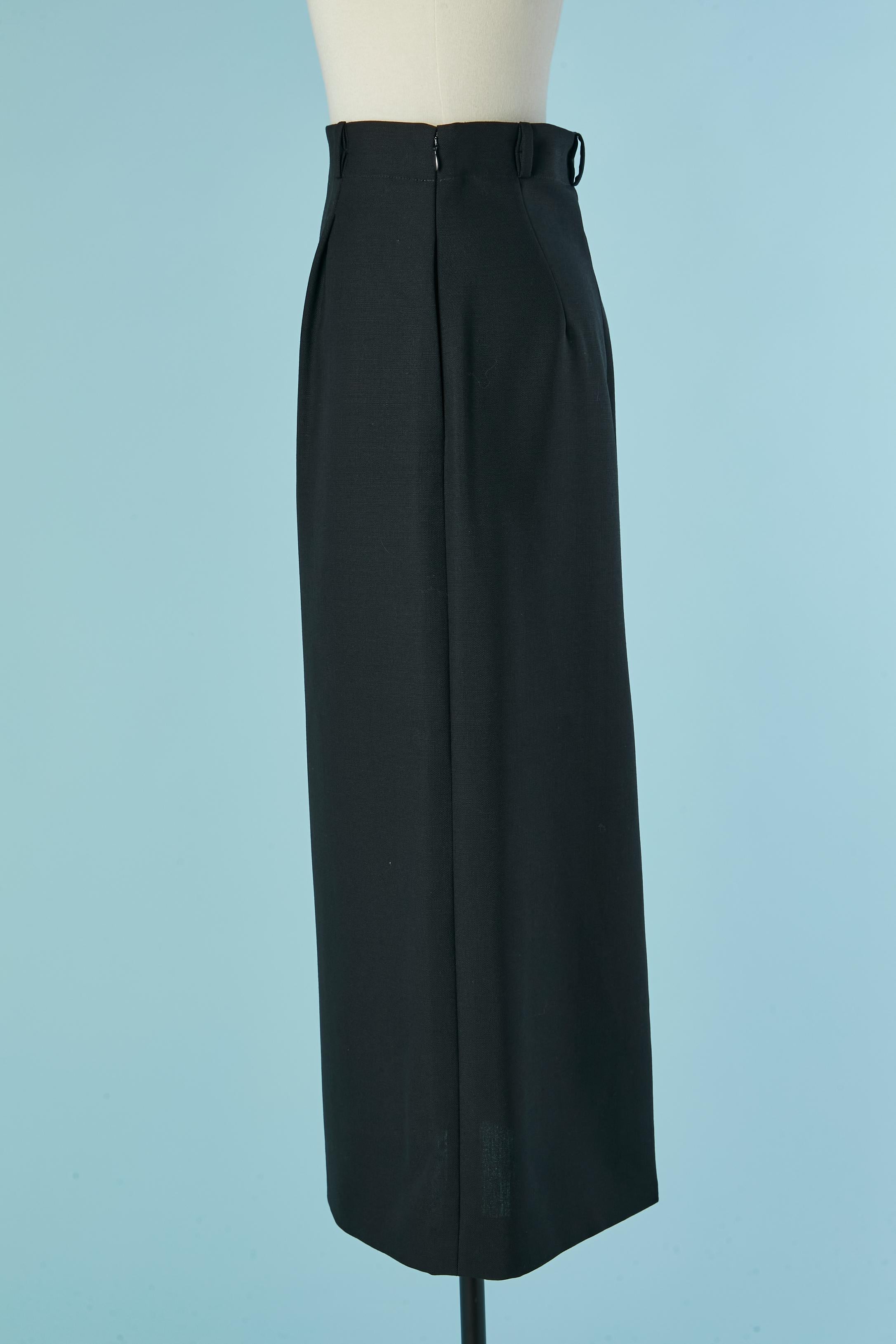 Nero Gonna lunga in lana nera CHRISTIAN DIOR in vendita