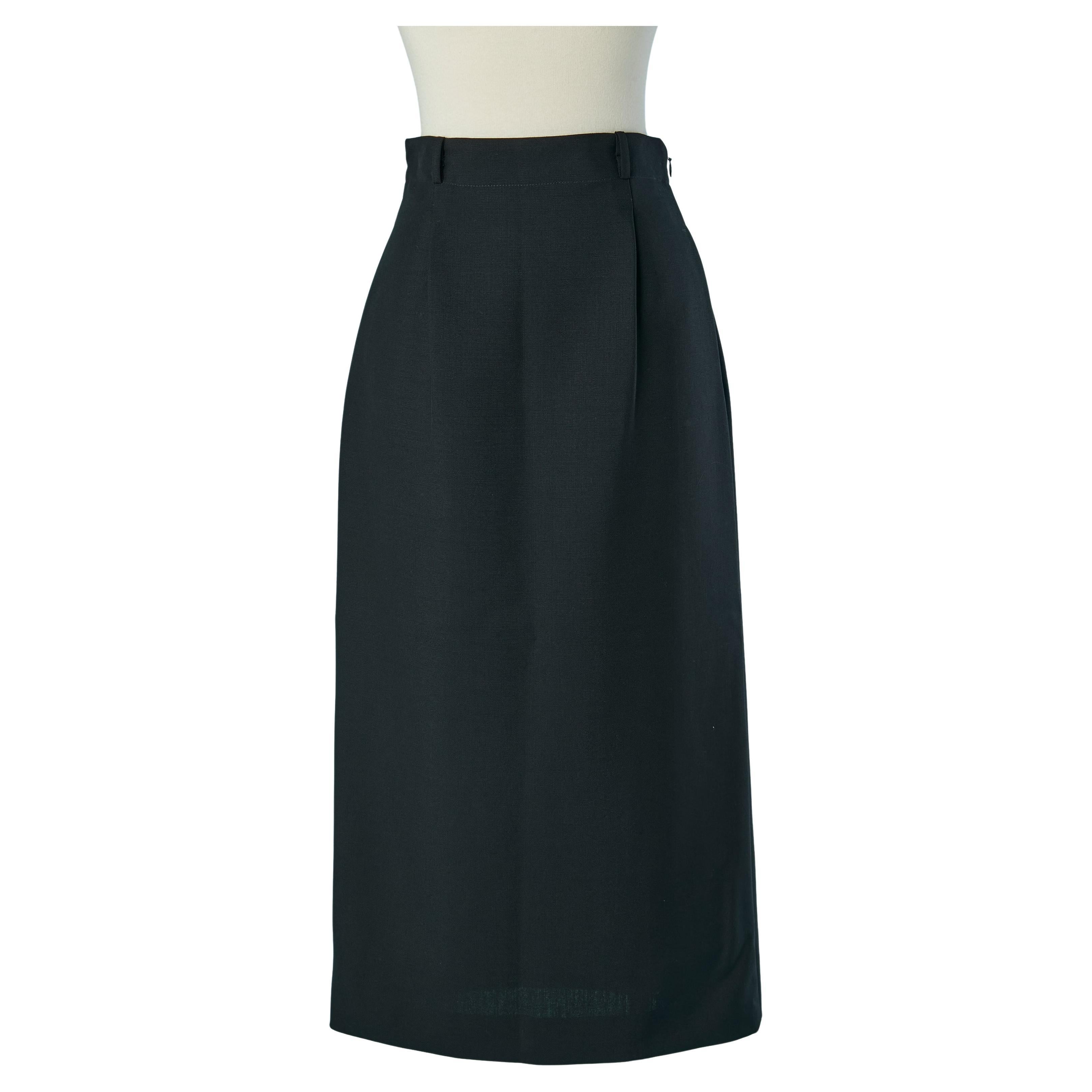 Long black wool straight skirt CHRISTIAN DIOR