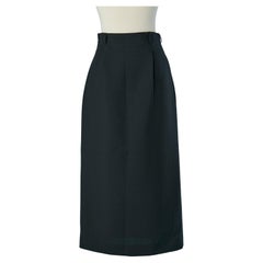 Long black wool straight skirt CHRISTIAN DIOR