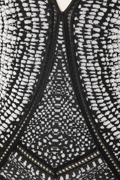 Long black&white evening jacquard knit in rayon Roberto Cavalli