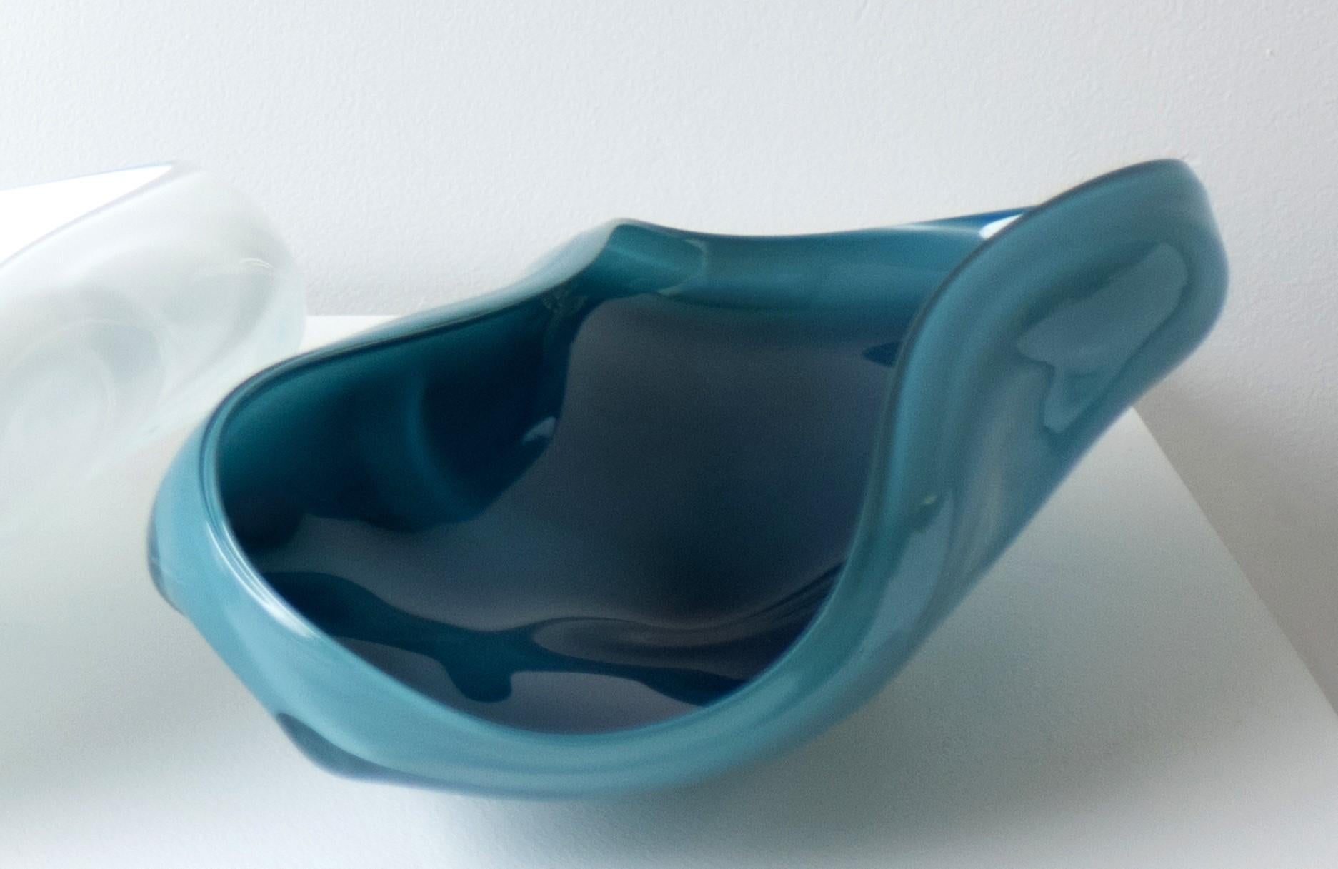 Modern Long Blue Sway Bowl by SkLO