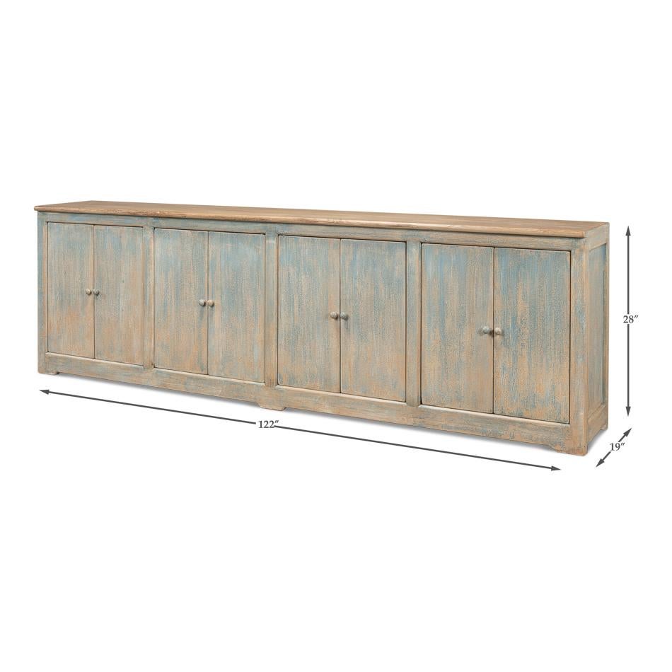 Long Bluewash Country Buffet For Sale 5