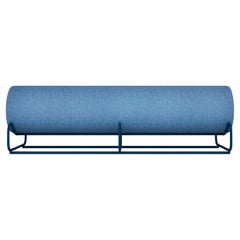 Long Bolster Bench, Custom Woolen Fabric and Metal by Wolfgang & Hite
