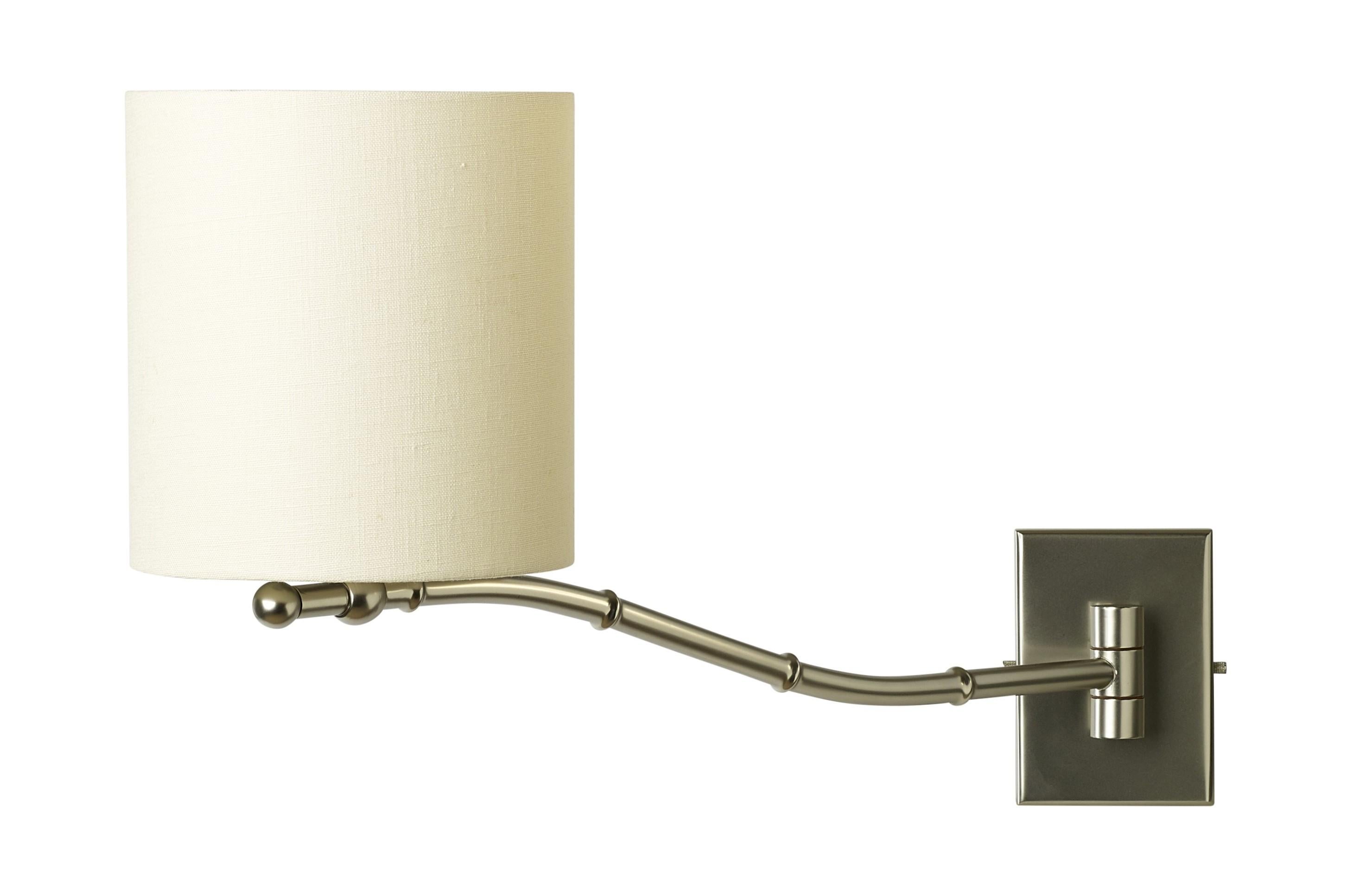 Hollywood Regency Applique Long Brass Bamboo Swing Arm con finitura in nichel opaco in vendita