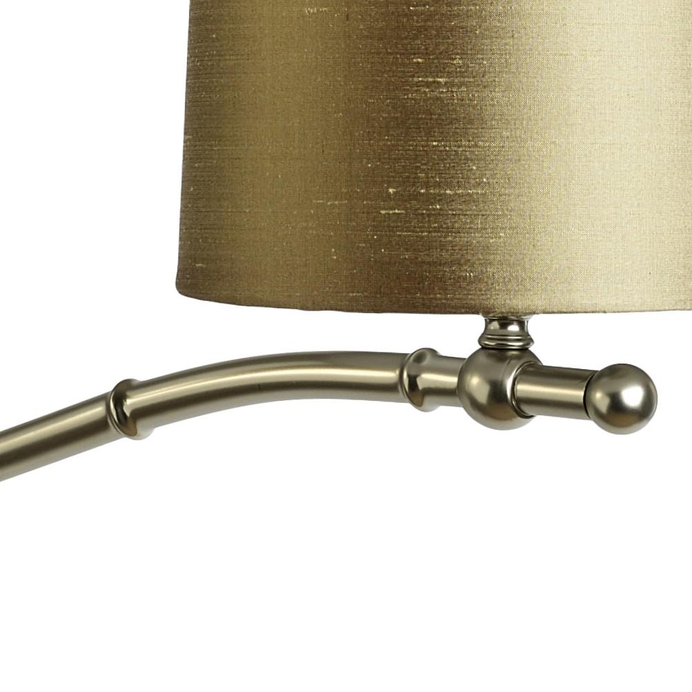 Britannico Applique Long Brass Bamboo Swing Arm con finitura in nichel opaco in vendita