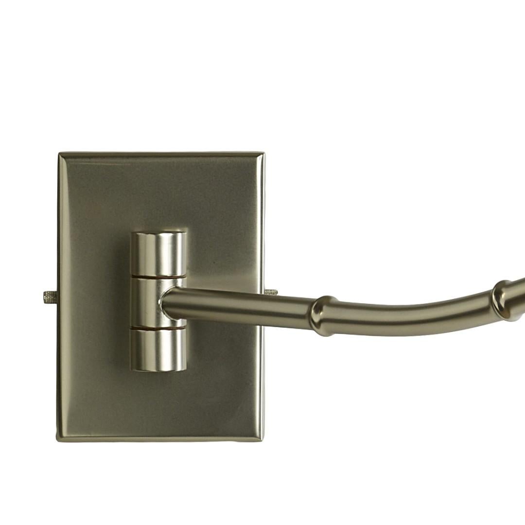 Bronzato Applique Long Brass Bamboo Swing Arm con finitura in nichel opaco in vendita