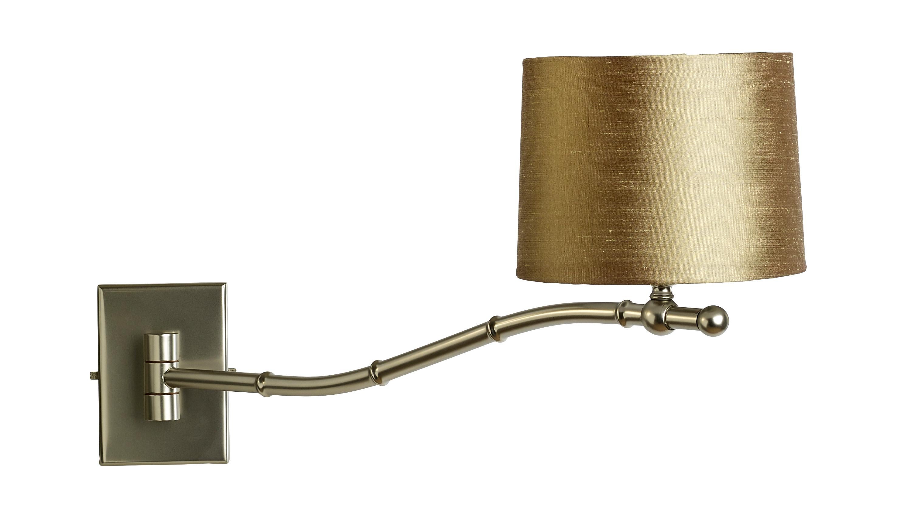 XXI secolo e contemporaneo Applique Long Brass Bamboo Swing Arm con finitura in nichel opaco in vendita