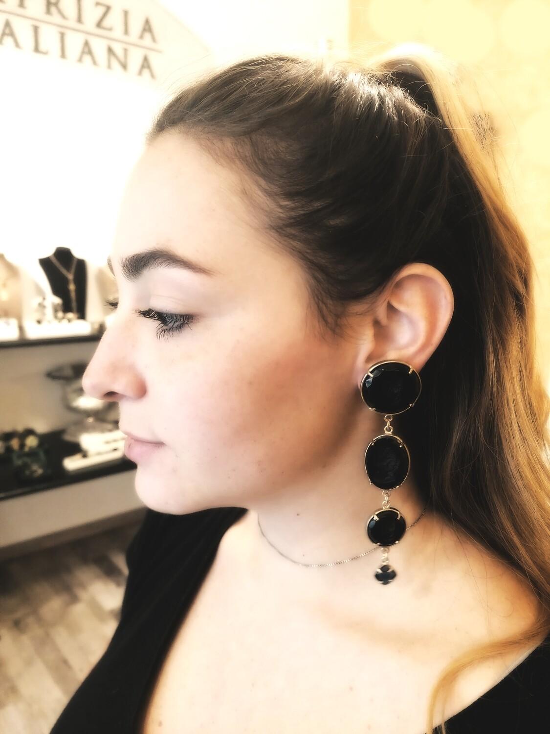 Artisan Long Bronze earrings with Murano glasses  di Patrizia Daliana For Sale