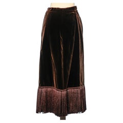 Long brown velvet skirt with silk fringes  Givenchy Nouvelle Boutique 