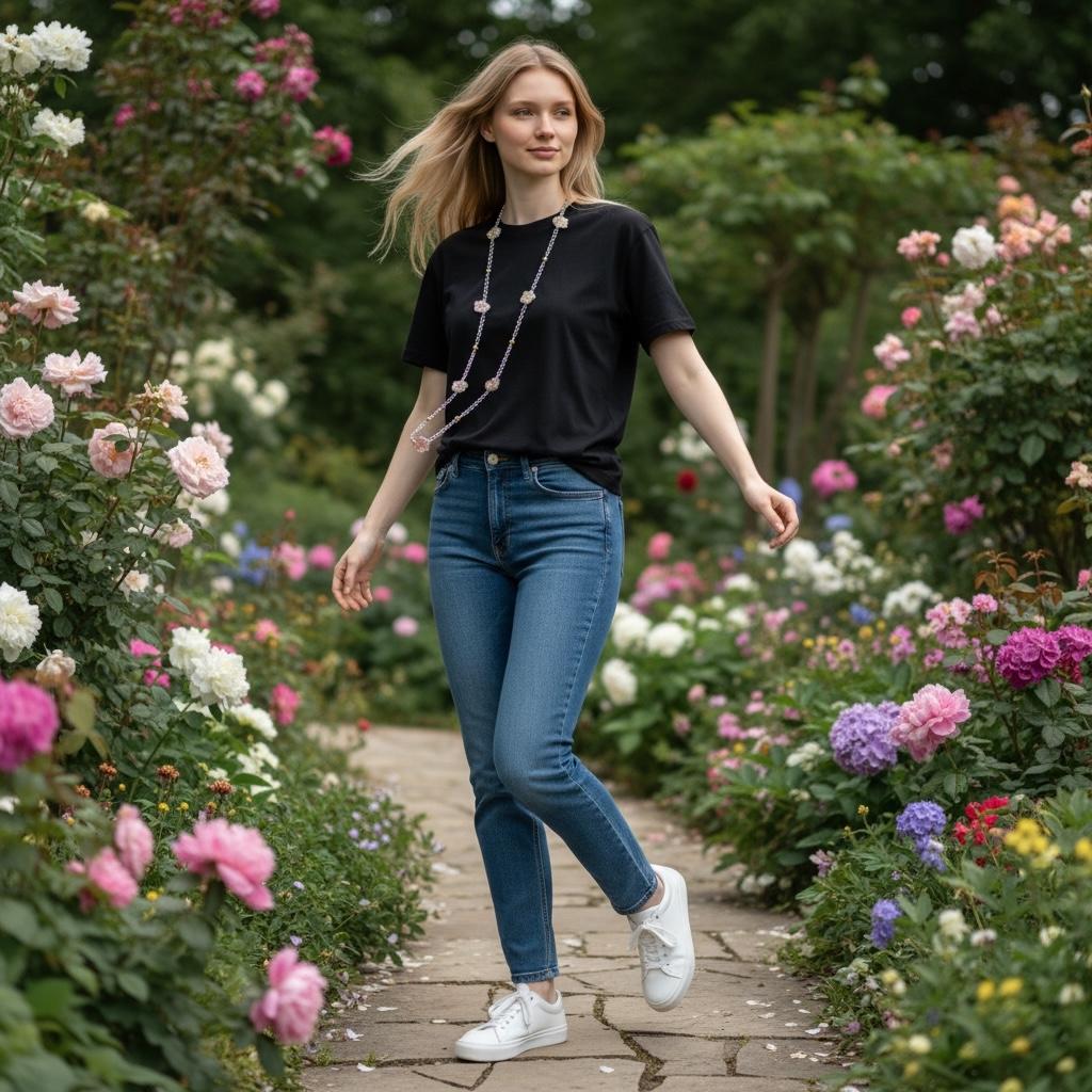 Contemporaneo Catena lunga vintage Buccellati Gardenia Collection in oro vermeil più grande d'argento in vendita