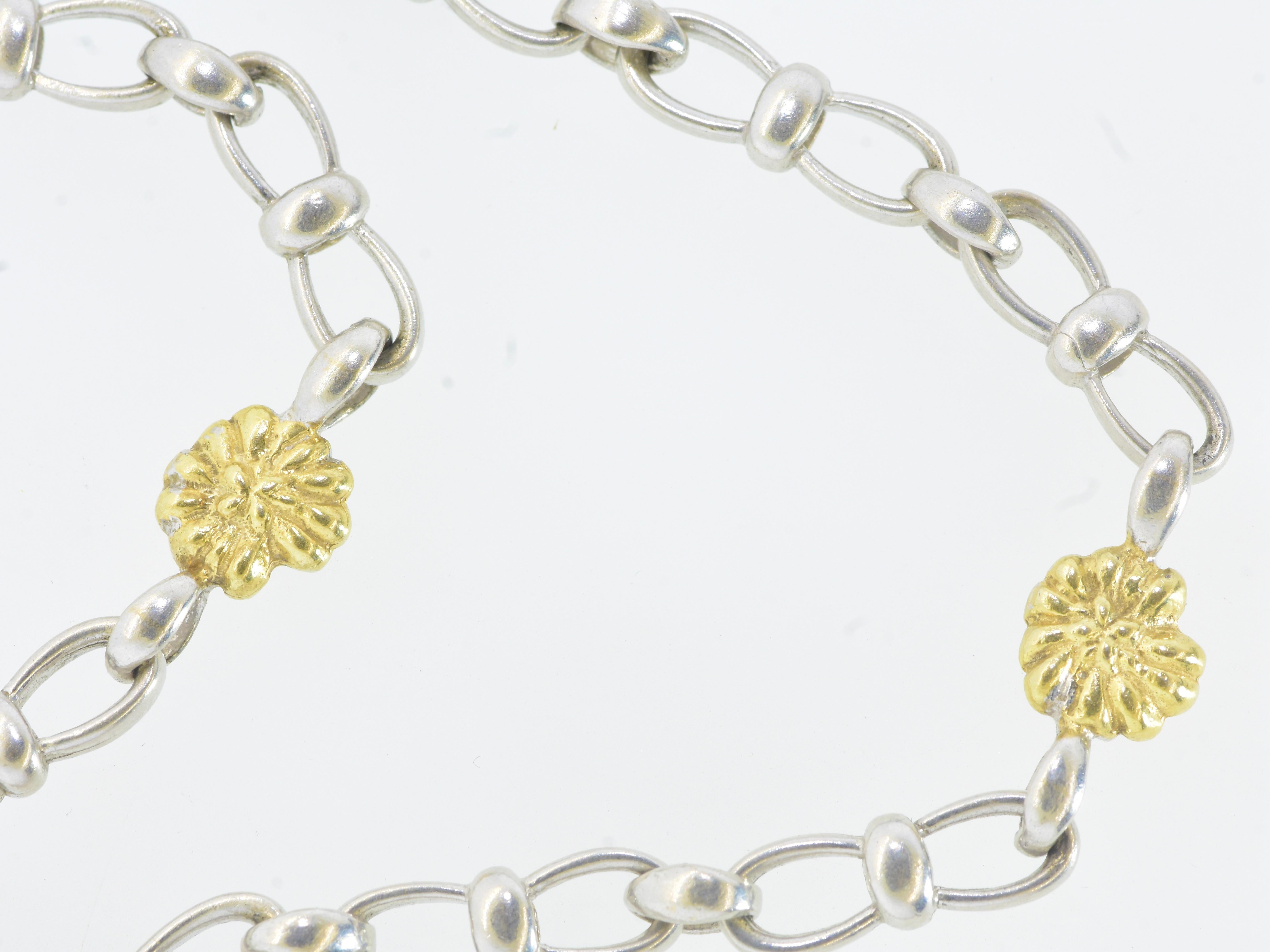 Catena lunga vintage Buccellati Gardenia Collection in oro vermeil più grande d'argento in vendita 2