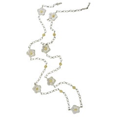 Long Vintage Buccellati Gardenia Collection Gold Vermeil Larger Silver Chain