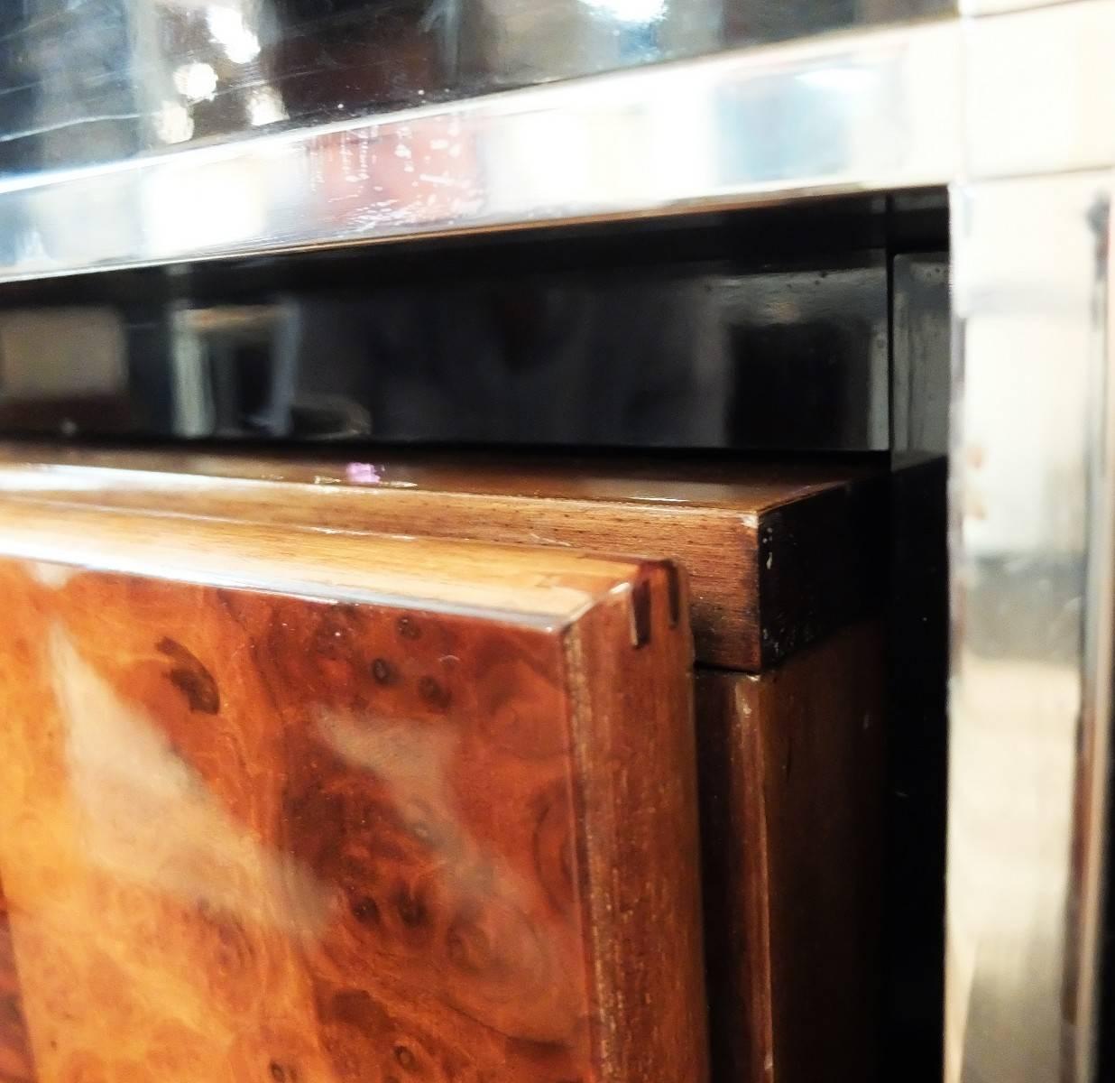 Long Burl Wood Sideboard Attributed to Willy Rizzo, circa 1970 3