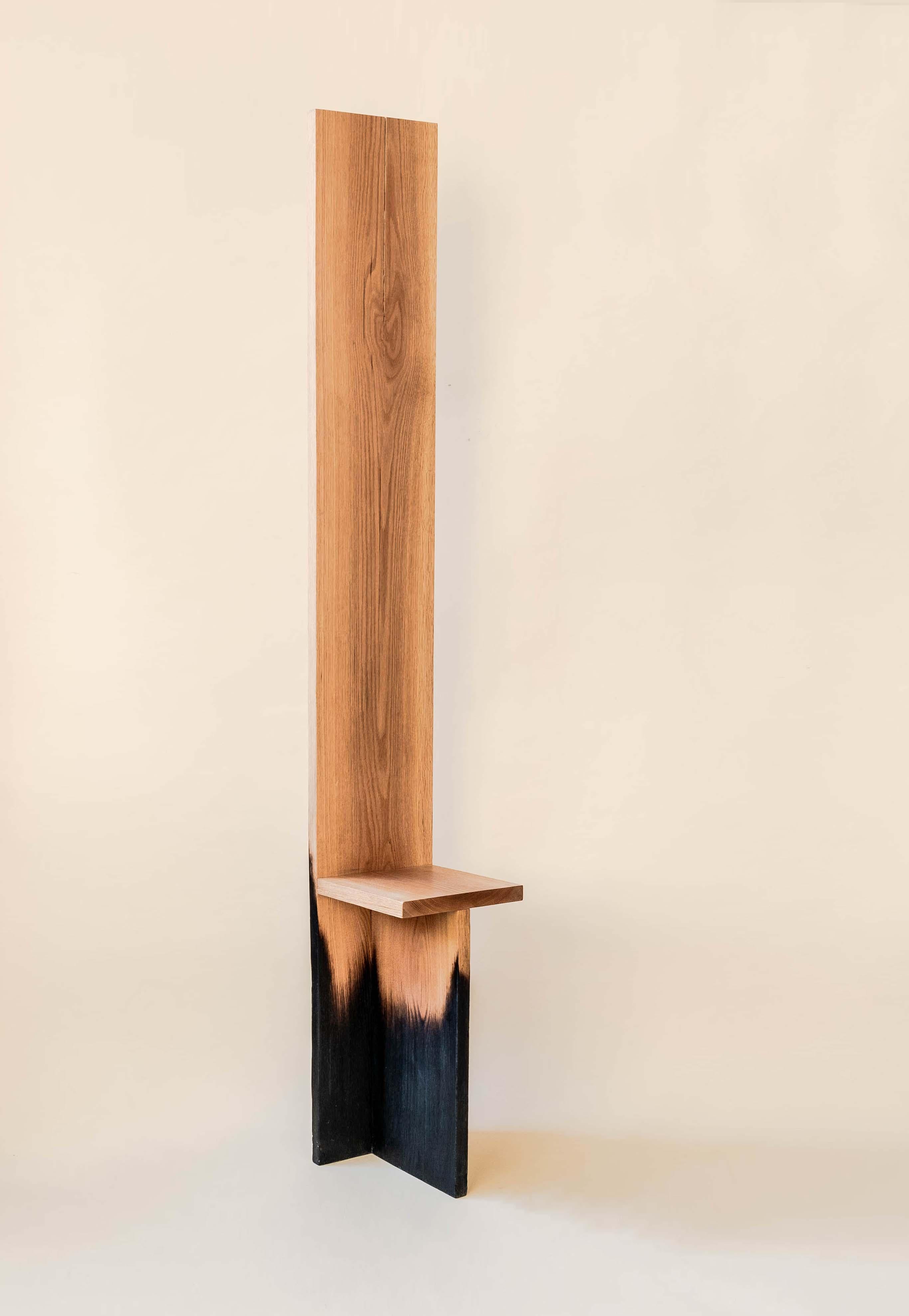 Langer Stuhl aus gebrannter Eiche von Daniel Elkayam
Einzigartig
Abmessungen: D 30 x B 30 x H 160 cm
MATERIALIEN: Eichenholz

Die Charred Collection'S
Eine Kollektion handgefertigter Holzobjekte, inspiriert von einem der mächtigsten Naturphänomene