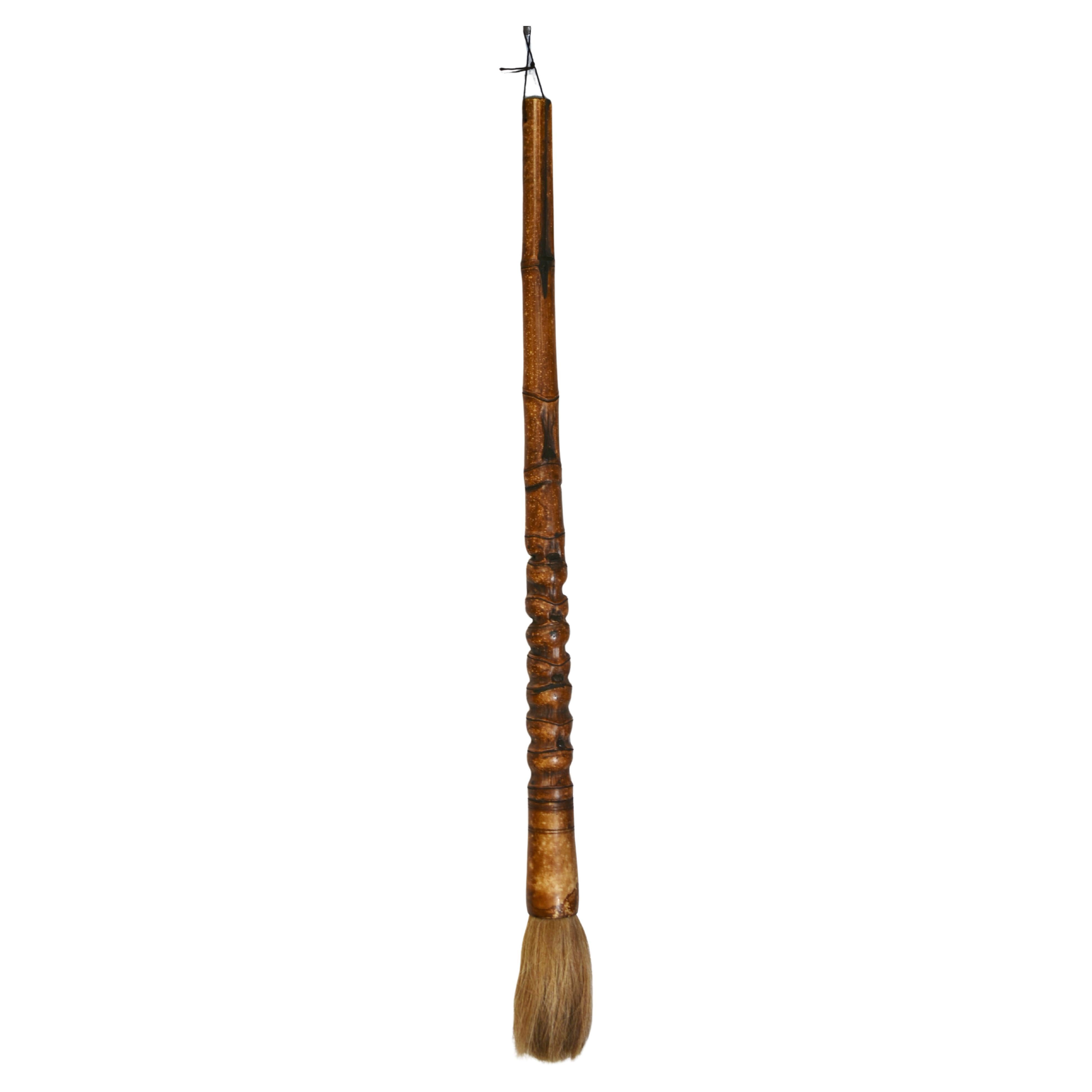 Long Calligraphy Brush Buddha's Belly Bamboo 25" Brush 1
