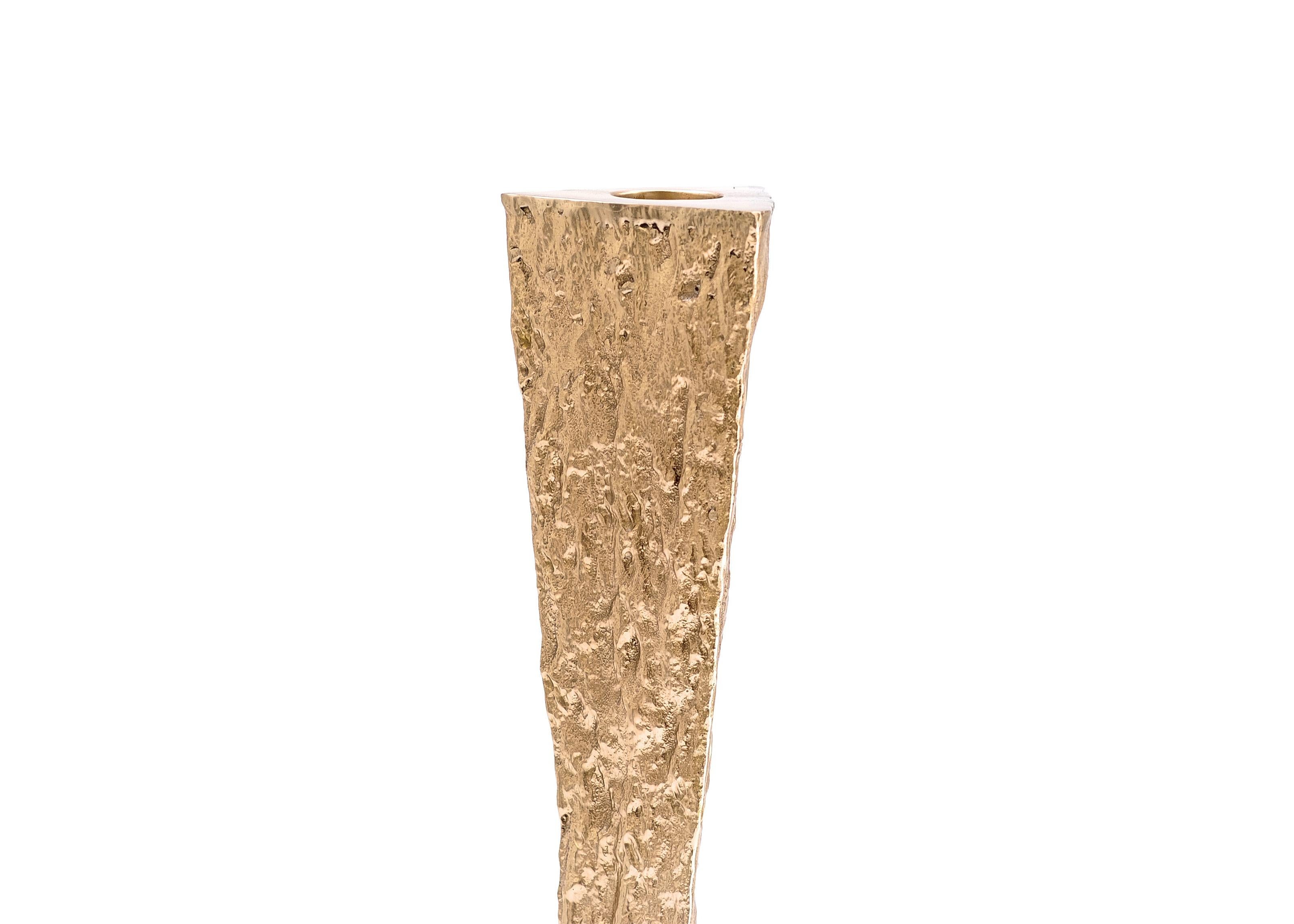Langer Kerzenhalter aus polierter Bronze von FAKASAKA Design im Zustand „Neu“ im Angebot in Geneve, CH