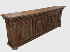 Long Carved Wood Console