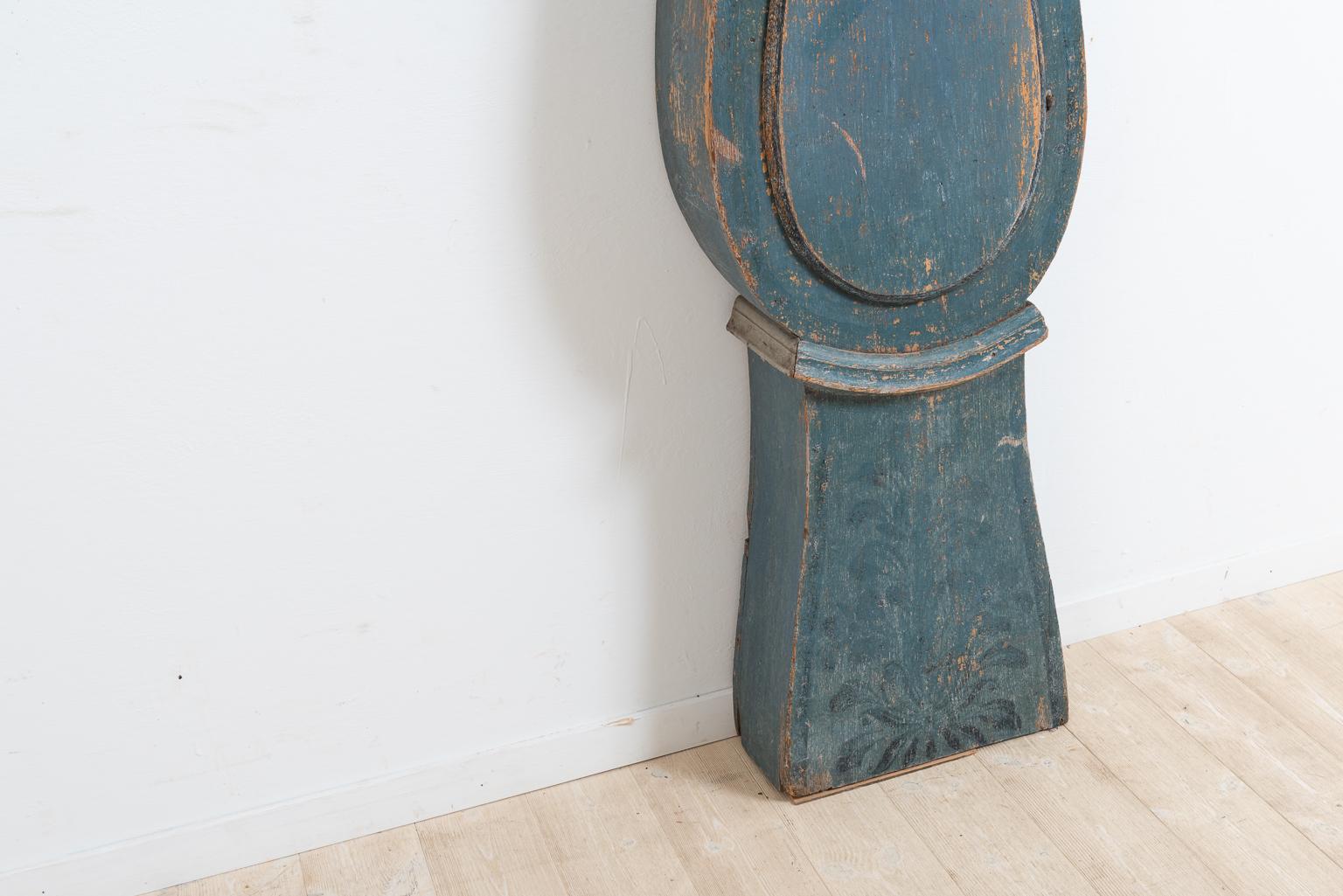 18th Century Long Case Clock from the Year 1800 with Original Blue Paint