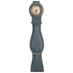 Long Case Clock from the Year 1800 with Original Blue Paint