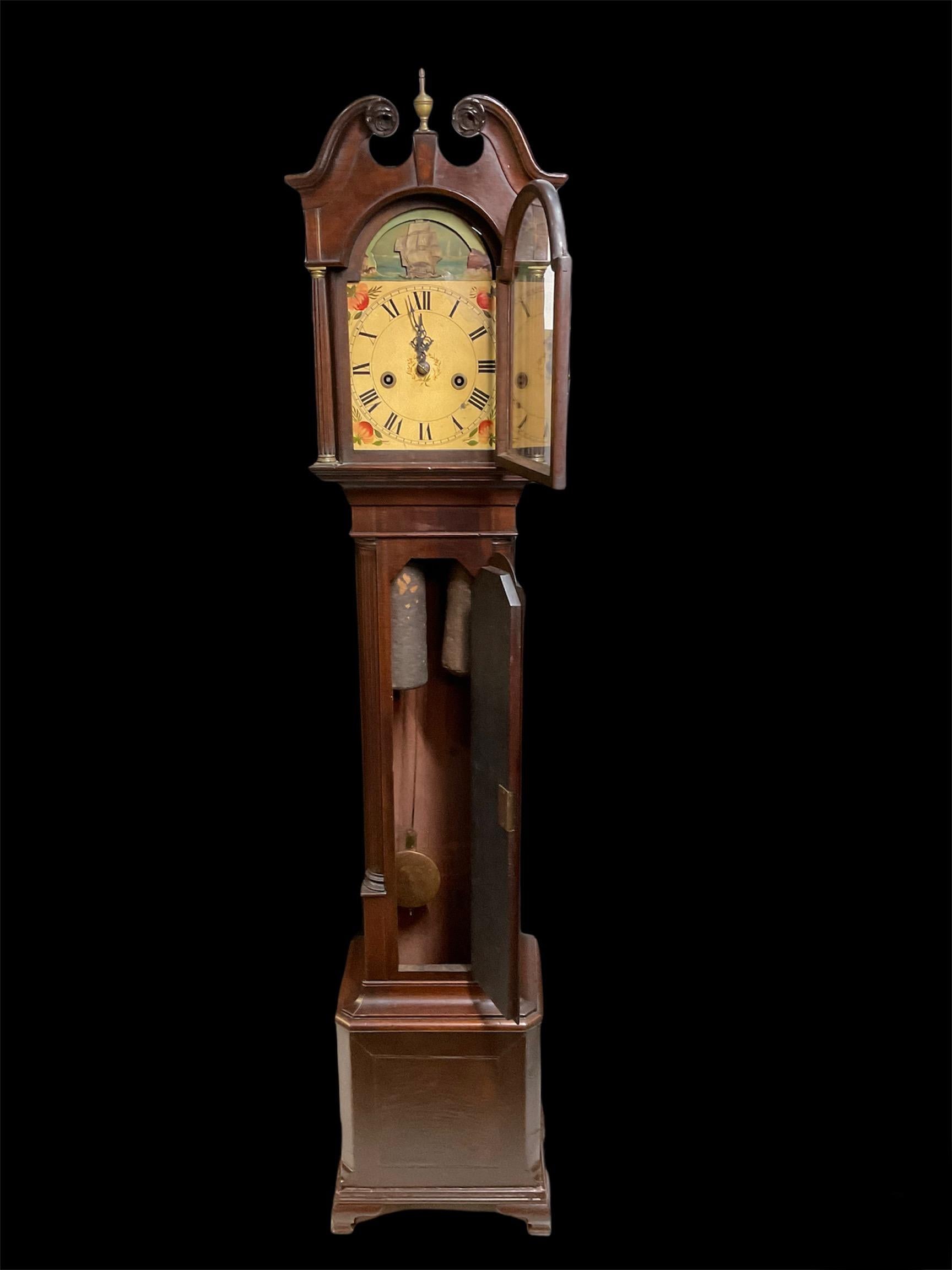 Federal Long Case Dwarf Wood Clock