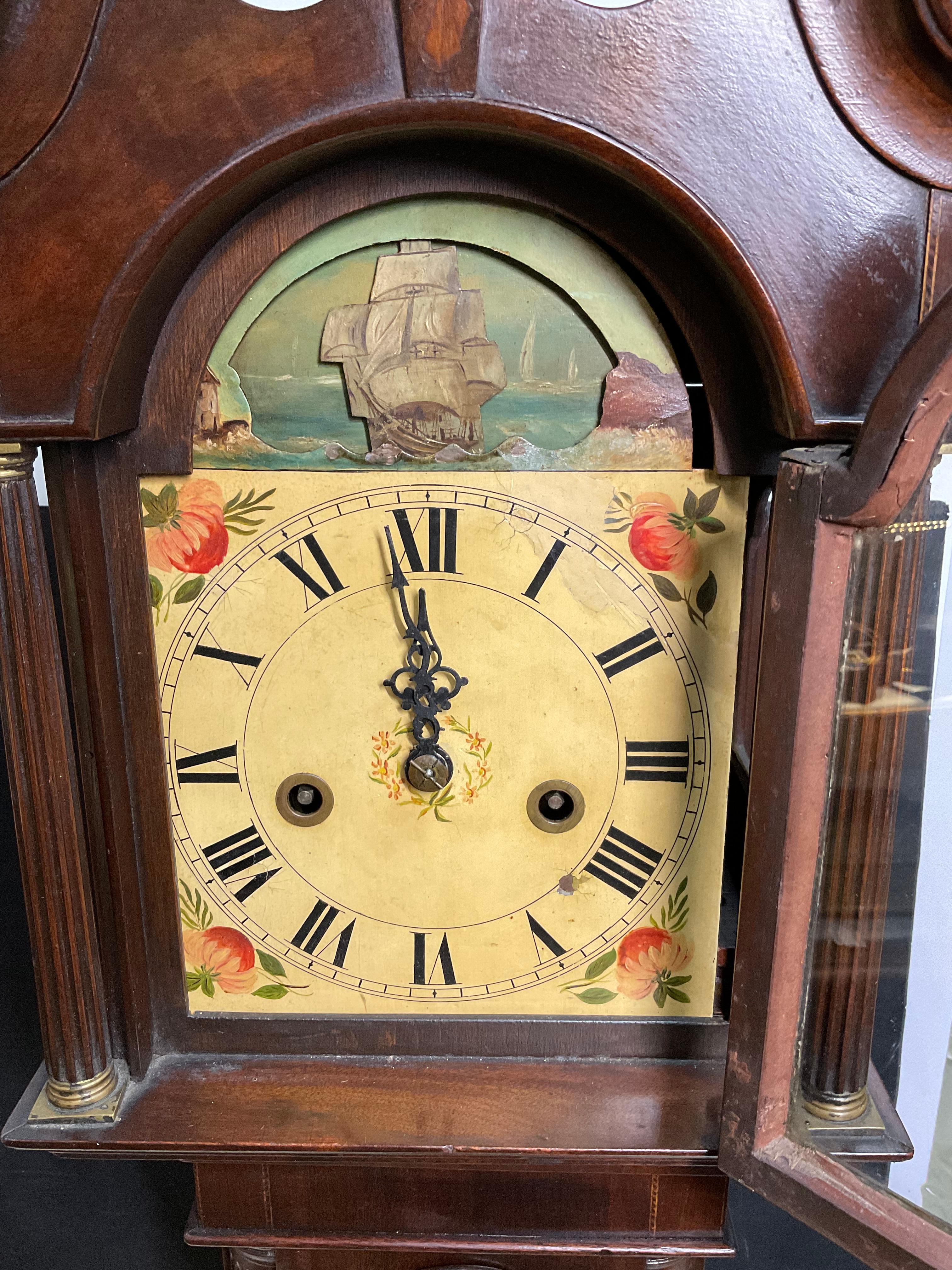 19th Century Long Case Dwarf Wood Clock