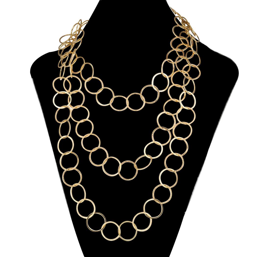 Long-chain yellow gold link necklace 71” (180.34 cm) long circa 2000.  Clear and concise information you want to know is listed below.  Contact us right away if you have additional questions.  We are here to connect you with beautiful and affordable