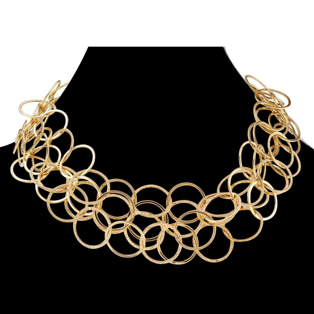 Women's or Men's Long Chain Yellow Gold Link Necklace